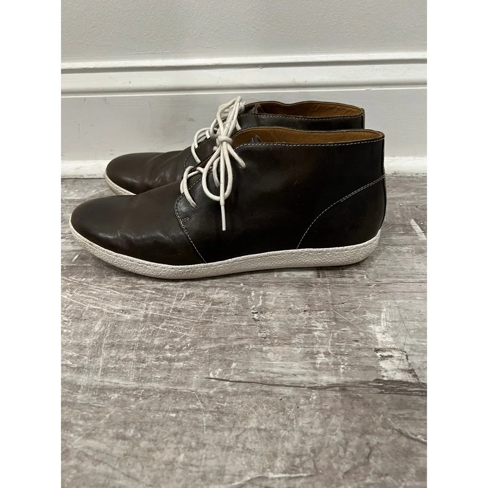 Cole Haan Mens 10M Brown Leather Chukka Boots Mid Top Sneakers Vibram Sole